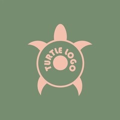 Turtle logo with circle icon for illustration, 