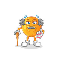 throat lozenges white haired old man. character vector