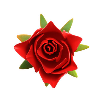 3d
illustration of a red rose