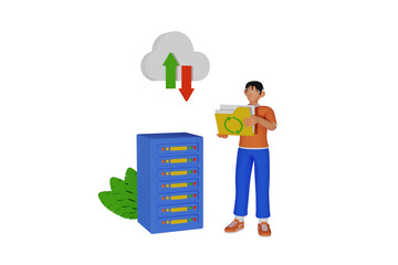 business data storage 3d Illustration