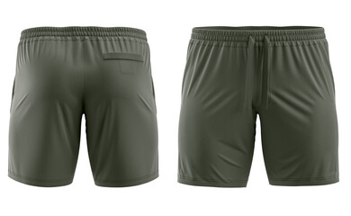 Shorts for Men's, Mockup template, Olive