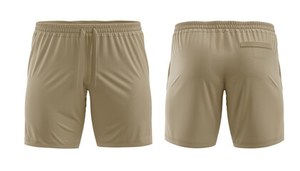 Shorts for Men's, Mockup template, beige