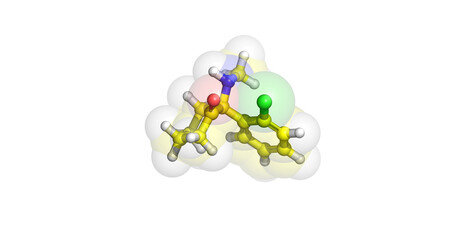 Ketamine, 3D molecule  4K