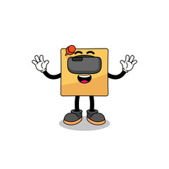 Illustration of sticky note with a vr headset