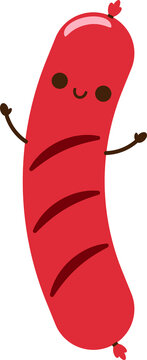 Salchicha kawaii, ilustracion png