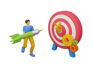 Digital marketing goal 3d Illustration
