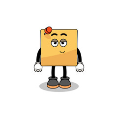 sticky note cartoon couple with shy pose