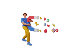 Customer oriented marketing 3d Illustration