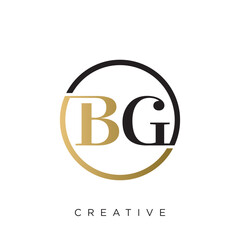 bg logo design vector icon luxury premium	