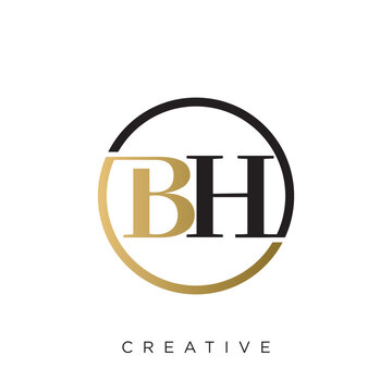 bh logo design vector icon luxury premium	