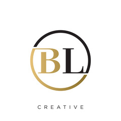 bl logo design vector icon luxury premium