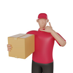 3d delivery. icon isolated on white background. 3d rendering illustration