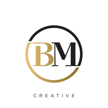bm logo design vector icon luxury premium	