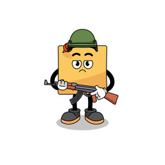 Cartoon of sticky note soldier