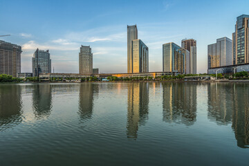 Fototapeta na wymiar urban skyline and modern buildings, cityscape of China.