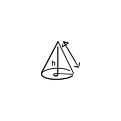 Mathematic Cone Line Style Icon Design