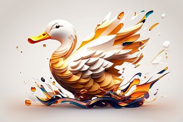 Abstract duck logo - Generative AI