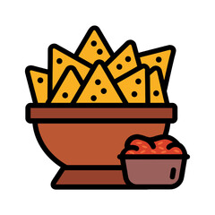 Illustration Vector Graphic of nachos mexican food, food appetizer snack icon