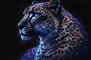 cheetah purple created using AI Generative Technology