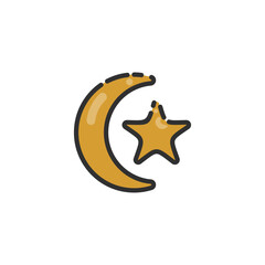 moon and stars icon vector