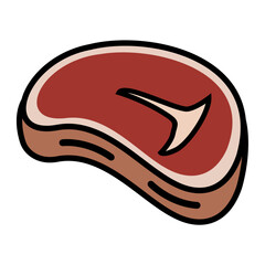 Illustration Vector Graphic of steak meat, beefsteak chop food, barbecue icon