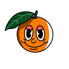 orange fruit vector character illustration