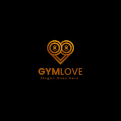 Vector Logo Illustration Gym Love Gradient Colorful Style