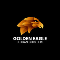 Vector Logo Illustration Golden Eagle Gradient Colorful Style