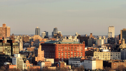 Flight over midtown Manhattan New York City - drone photography