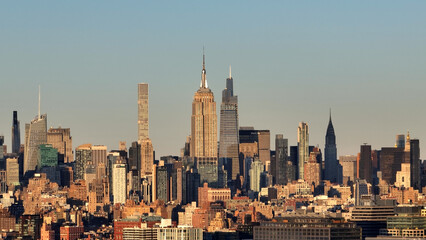 Fototapeta na wymiar Aerial view over Midtown Manhattan in New York City - drone photography