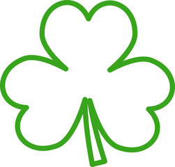 St.Patrick's Day Shamrock Outline. Shamrock Leaf Outline. Shamrock Leaf Illustration. Shamrock Leaf Isolated on White Background. Vector illustration. Elements for design.