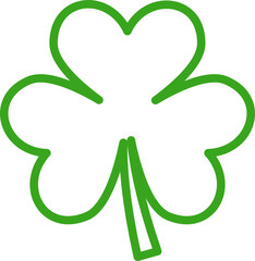 St.Patrick's Day Shamrock Outline. Shamrock Leaf Outline. Shamrock Leaf Illustration. Shamrock Leaf Isolated on White Background. Vector illustration. Elements for design.