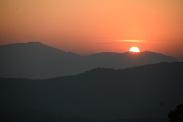 sunset in the mountains