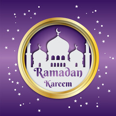 Ramadan kareem greeting card design vector illustration