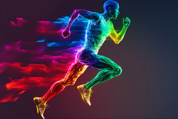 Illustration of a running person. Generative ai