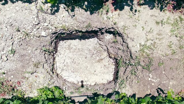 Aerial Drone Fly Above Wine Growing Soil in Calicata Leyda Chilean Vinery Region Viticulture, Horticulture Industry