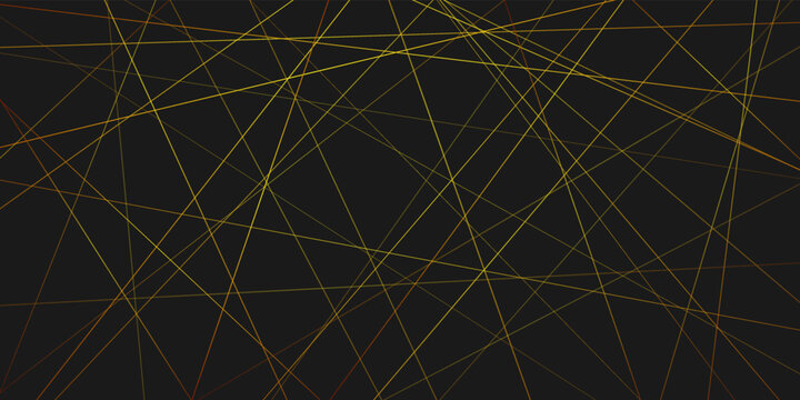 Golden Lines Random Distribution Computational Generative Art background illustration. Abstract Crossed Lines. Vector background