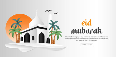 Traditional eid  festival banner template