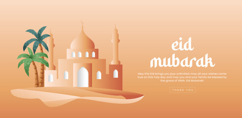 Traditional eid  festival banner template