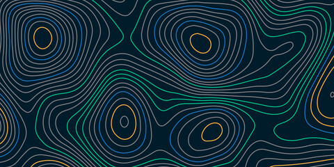 Fototapeta na wymiar Topographic map and landscape texture background. Topography lines and circles background. Abstract blue topography vector background. 