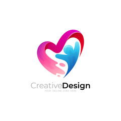 Love and people care design community, charity logos