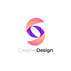 Simple letter S logo vector, S logo and modern style