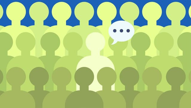animation with the concept of dare to speak, influential figures of change, demanding justice, community movements