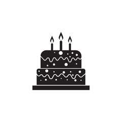 Birthday bread icon symbol,illustration design template.