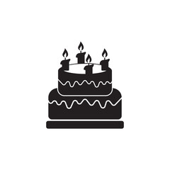 Birthday bread icon symbol,illustration design template.