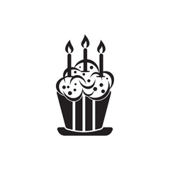 Birthday bread icon symbol,illustration design template.