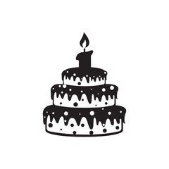 Birthday bread icon symbol,illustration design template.
