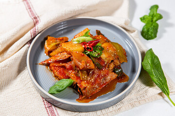 Today's menu is braised fish