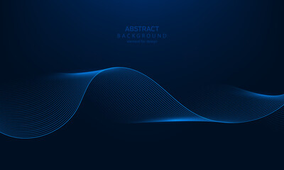 Abstract wave blue background. Element for design. Stylized line art. Digital frequency track equalizer. Colorful shiny wave with lines created using blend tool. Curved wavy line smooth stripe. Vector