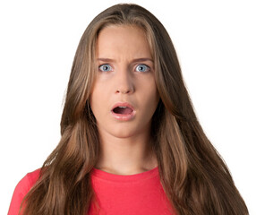 Portrait of a Surprised Young Woman